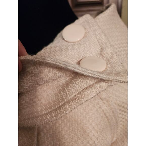 Anthropologie Tulle cream wool blend convertible collar button Jacket Sz XL - Picture 4 of 12